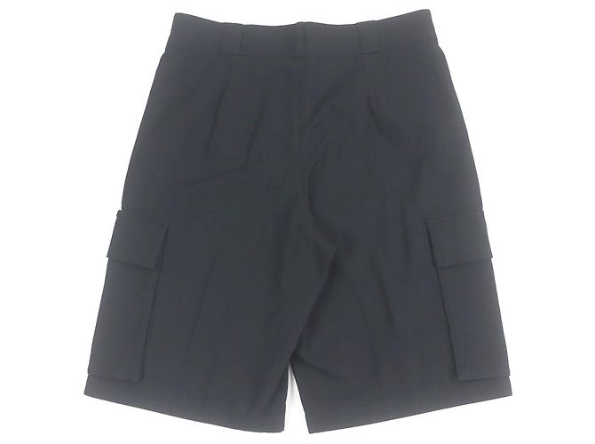 Pantalones cortos de algodón con logo de Louis Vuitton en placa plateada Negro - vista 2