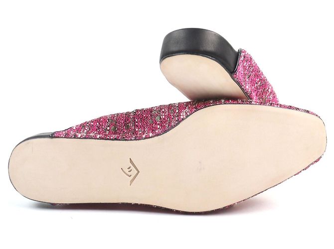 Autre Marque Pantofole in pelle scamosciata HOSOO Nero Rosa - vista 5