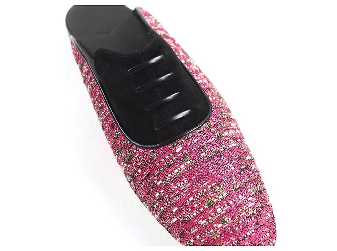 Autre Marque Pantofole in pelle scamosciata HOSOO Nero Rosa - vista 7