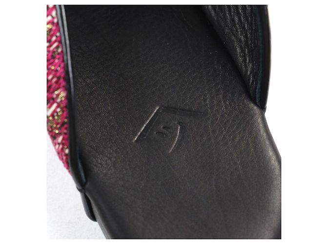 Autre Marque Pantofole in pelle scamosciata HOSOO Nero Rosa - vista 9