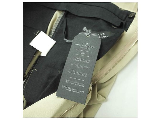 Autre Marque GÜRTELHOSE UNUSED Baumwollhosen Beige - Ansicht 3