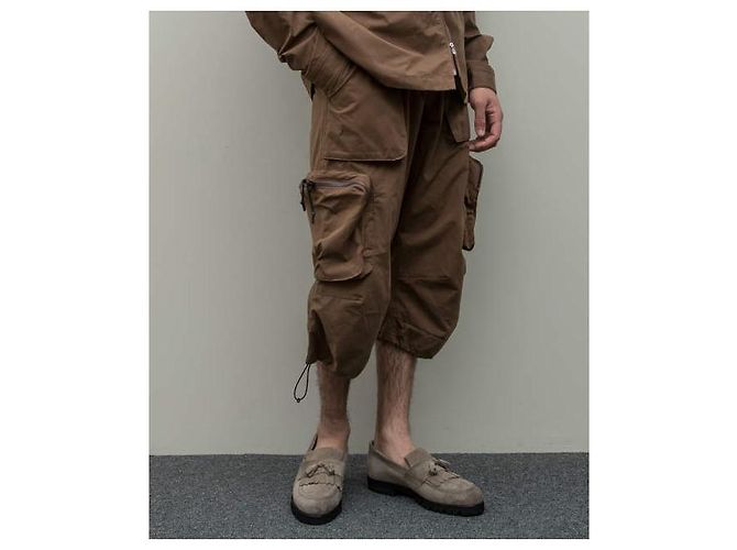 Autre Marque Pantalón cargo BAL RIPSTOP ZIP HEM CREW 3 4 Castaño Chocolate - vista 10