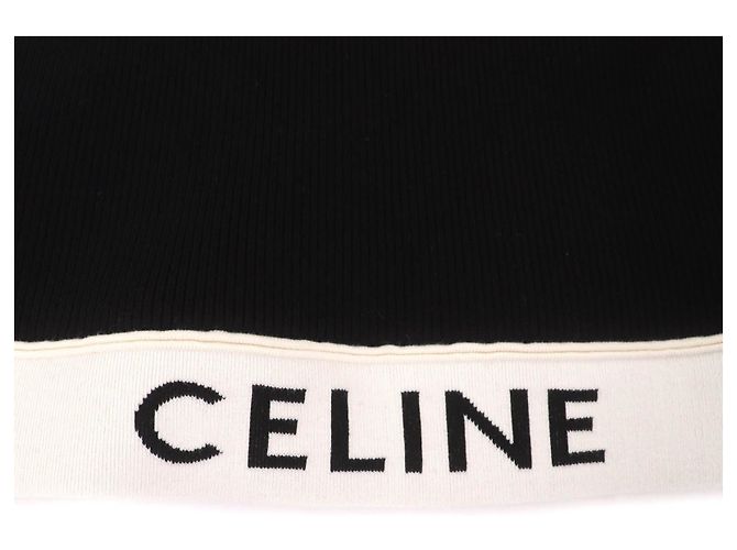 Céline Top Celine Deportivo de Algodón Negro Crudo - vista 5