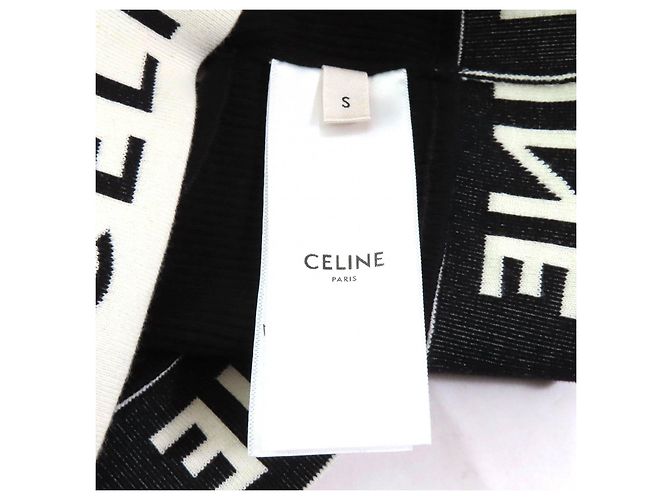 Céline Top Celine Deportivo de Algodón Negro Crudo - vista 7