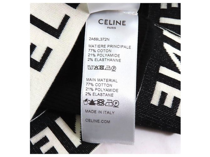Céline Top Celine Deportivo de Algodón Negro Crudo - vista 9