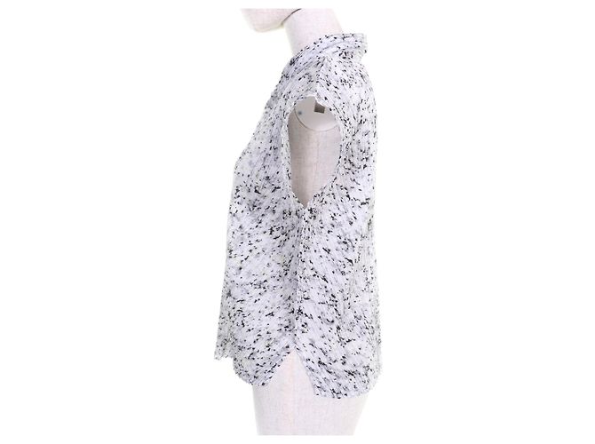 Issey Miyake POLYESTERBLUSE PLEATS PLEASE PP71-JJ203 Schwarz Weiß - Ansicht 2
