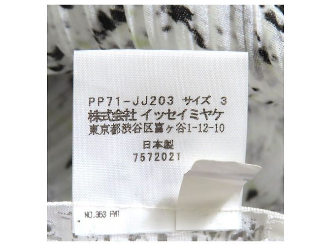 Issey Miyake POLYESTERBLUSE PLEATS PLEASE PP71-JJ203 Schwarz Weiß - Ansicht 7