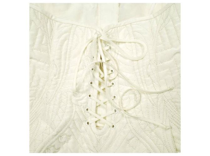 Autre Marque Bustier de seda acolchado floral Mame Kurogouchi Beige Crudo - vista 10