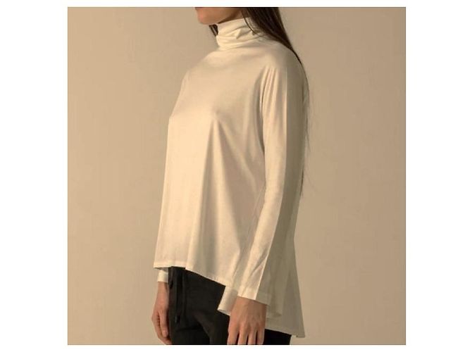 Autre Marque COGTHEBIGSMOKE ELYSE FLAIR TOP DE CUELLO ALTO Top de Rayón Algodón Beige Gris - vista 3