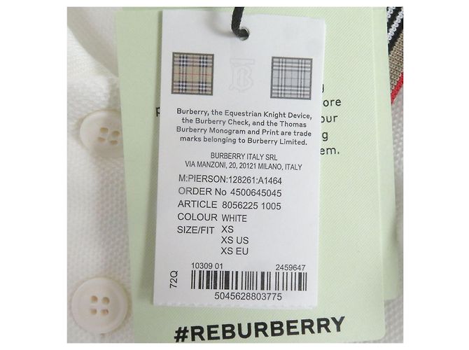 Polo de algodón con bordado del logo TB de Burberry Blanco - vista 13