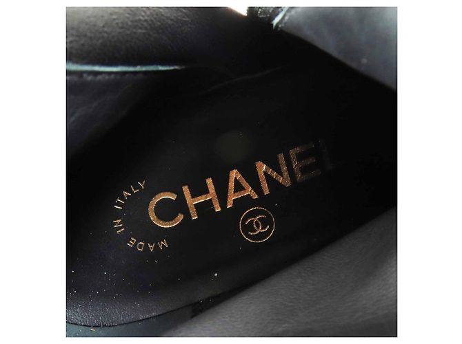 Timeless Botines cortos de tweed con cierre Turnlock COCO de Chanel Negro Blanco Dorado - vista 7