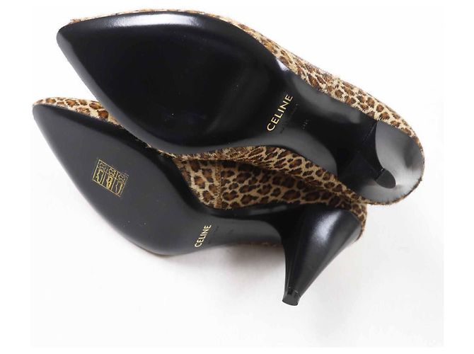 Céline Celine Leopard Pattern Harako Short Boots Brown Black - view 5