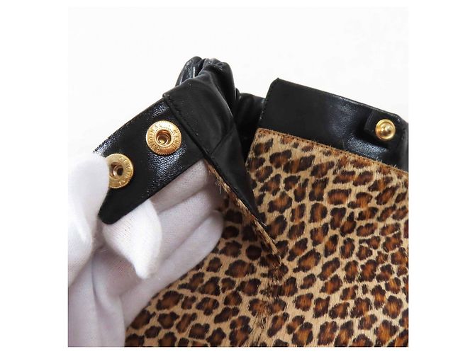 Céline Celine Leopard Pattern Harako Short Boots Brown Black - view 7