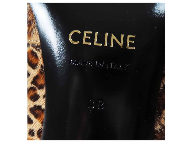 Céline Celine Leopard Pattern Harako Short Boots Brown Black - view 9