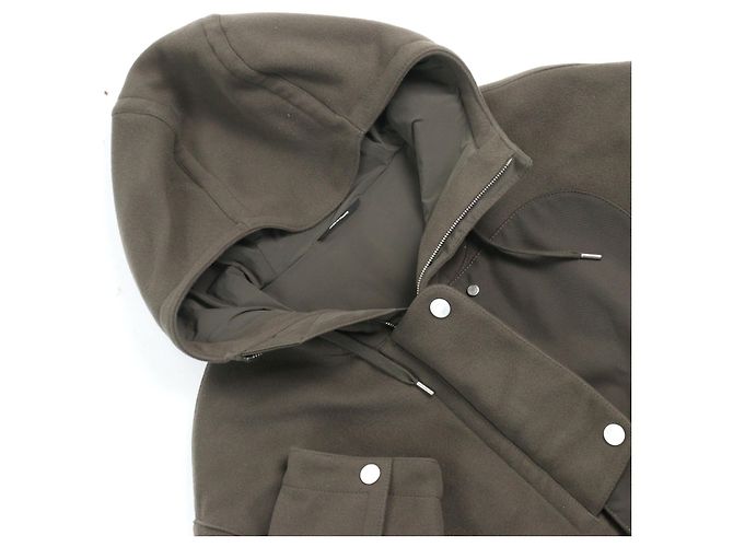 Hermès Herrenjacke aus Wolle und Nylon mit Knöpfen Hermes Serie Grün - Ansicht 2