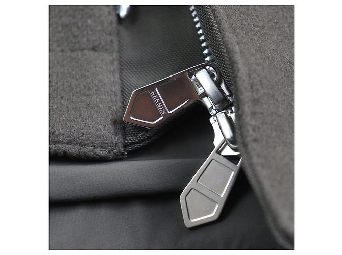 Hermès Herrenjacke aus Wolle und Nylon mit Knöpfen Hermes Serie Grün - Ansicht 5