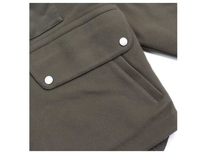 Hermès Herrenjacke aus Wolle und Nylon mit Knöpfen Hermes Serie Grün - Ansicht 9