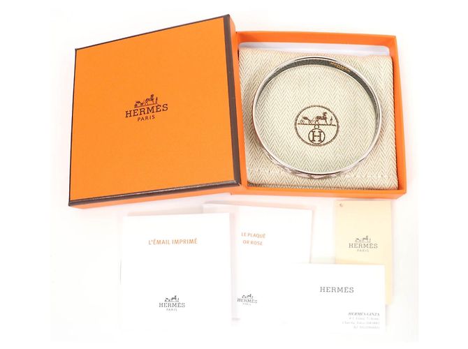 Hermès Carte Jou Emaille-Armband Weiß - Ansicht 2