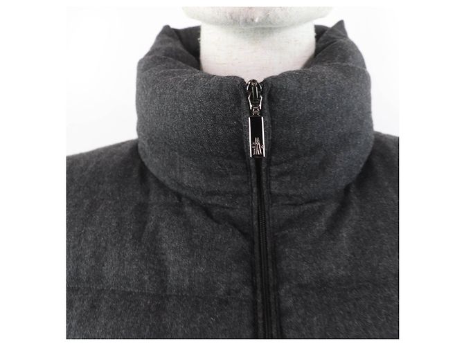 Abrigo de lana Moncler SOLOGNE Gris Gris antracita - vista 4