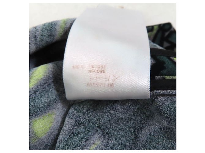 Blusa de rayón con estampado de logo Graffiti Louis Vuitton Verde - vista 9