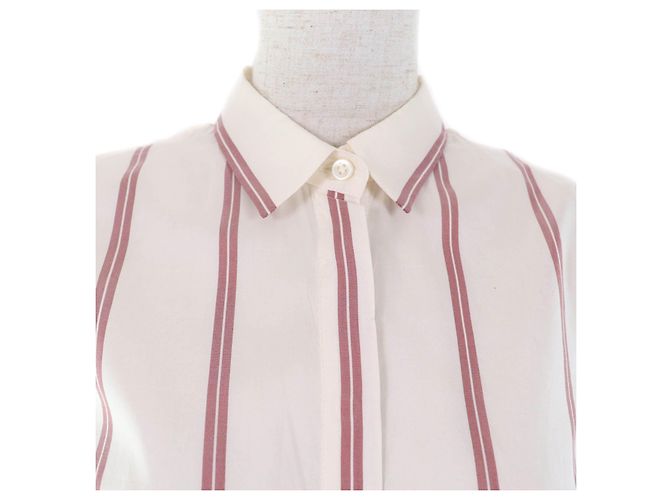 Autre Marque Camicia in seta a righe Brunello Cucinelli Beige Crudo - vista 4
