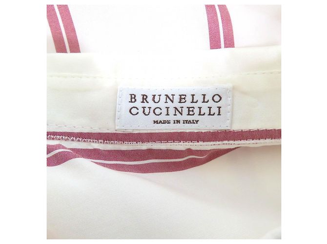 Autre Marque Camicia in seta a righe Brunello Cucinelli Beige Crudo - vista 6