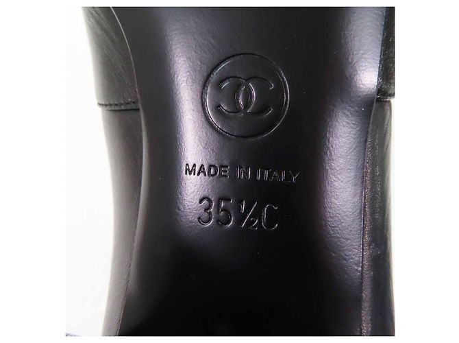Timeless Botas de couro COCO Mark da Chanel Preto Dourado - vista 10