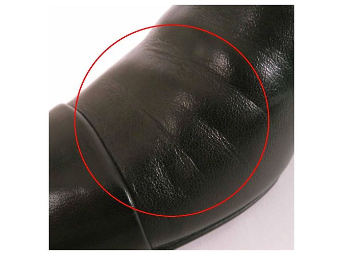 Timeless Botas de couro COCO Mark da Chanel Preto Dourado - vista 11