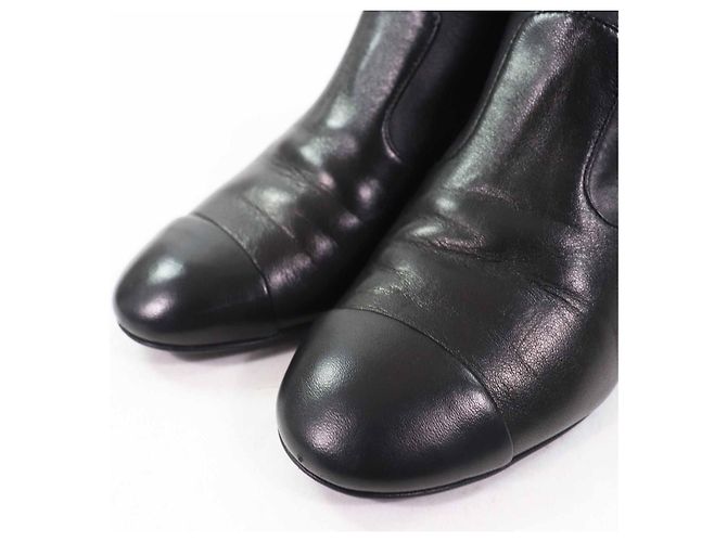 Timeless Botas de couro COCO Mark da Chanel Preto Dourado - vista 5