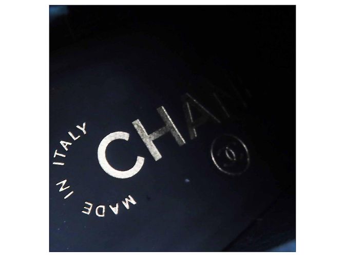 Timeless Botas de couro COCO Mark da Chanel Preto Dourado - vista 8