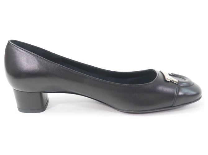 Pumps in pelle Gancini Salvatore Ferragamo Nero - vista 5