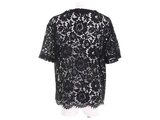Top de encaje de rayón con logo VLTN de Valentino Negro - vista 3