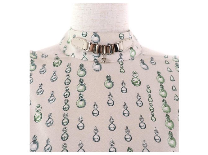 Top de cordero de seda Hermès 38 Beige Verde - vista 4
