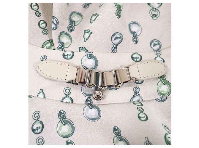 Top de cordero de seda Hermès 38 Beige Verde - vista 5