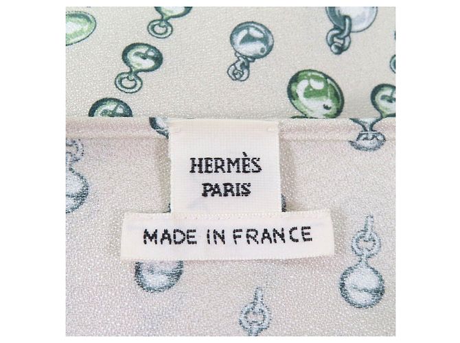 Top de cordero de seda Hermès 38 Beige Verde - vista 7