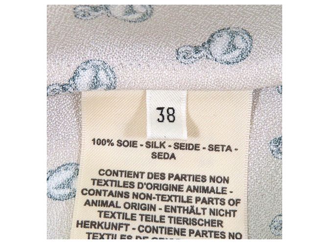 Top de cordero de seda Hermès 38 Beige Verde - vista 8
