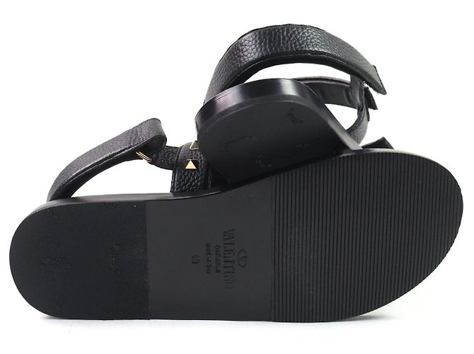Sandali in pelle con cinturino Rockstud di Valentino Garavani Nero - vista 5