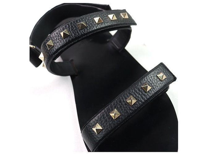 Sandali in pelle con cinturino Rockstud di Valentino Garavani Nero - vista 6