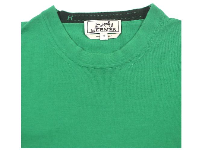Hermès Wollstrick mit H-Stickerei Grün - Ansicht 2