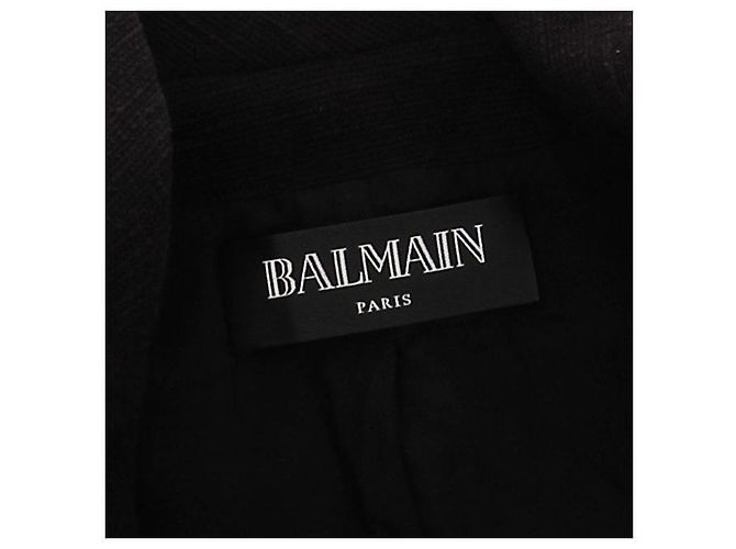 Balmain Chaqueta de algodón negra con botones dorados Negro - vista 5