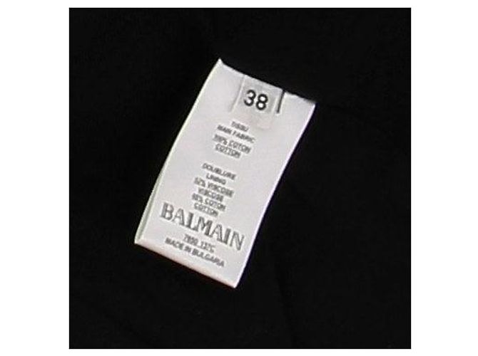 Balmain Chaqueta de algodón negra con botones dorados Negro - vista 6