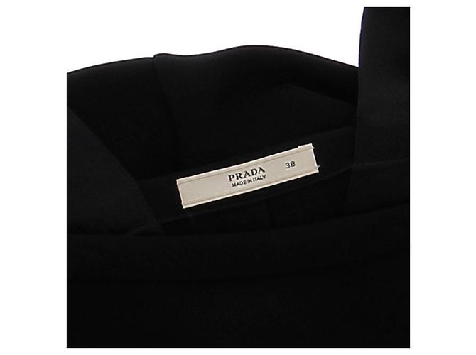Prada Schwarzes Kleid mit Blumen am Saum aus Seide - Ansicht 6