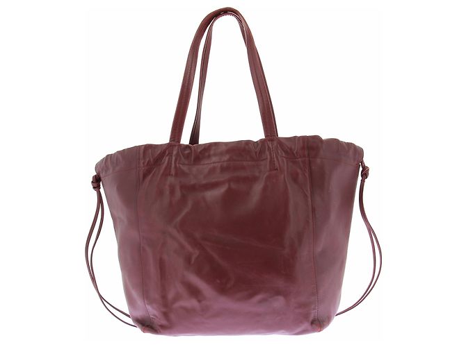 Céline Borsa in pelle bordeaux 'Coulisse' Bordò - vista 2
