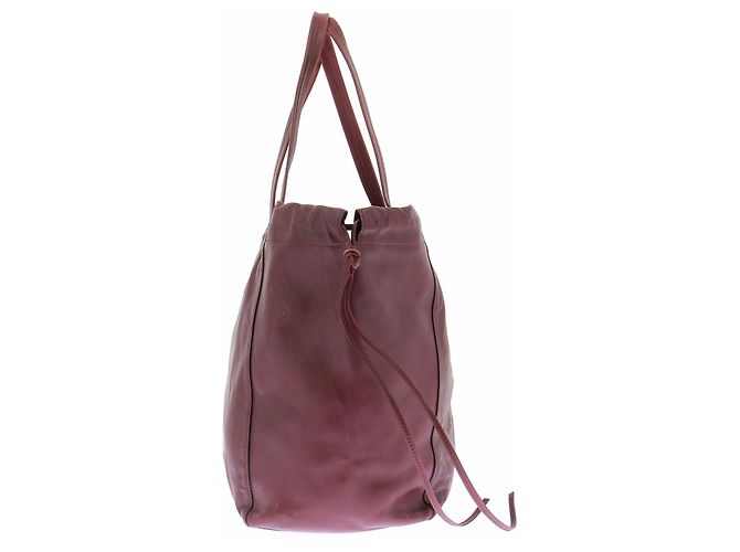 Céline Borsa in pelle bordeaux 'Coulisse' Bordò - vista 3