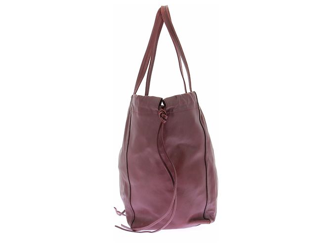 Céline Borsa in pelle bordeaux 'Coulisse' Bordò - vista 4