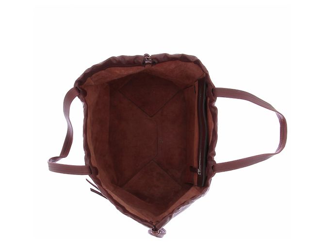 Céline Borsa in pelle bordeaux 'Coulisse' Bordò - vista 6