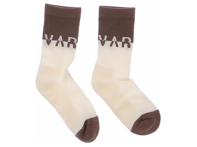 Autre Marque Calcetines crudos y marrones de algodón Beige - vista 2