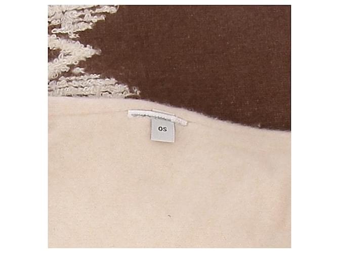 Autre Marque Sciarpa marrone e bianca in lana Beige - vista 5