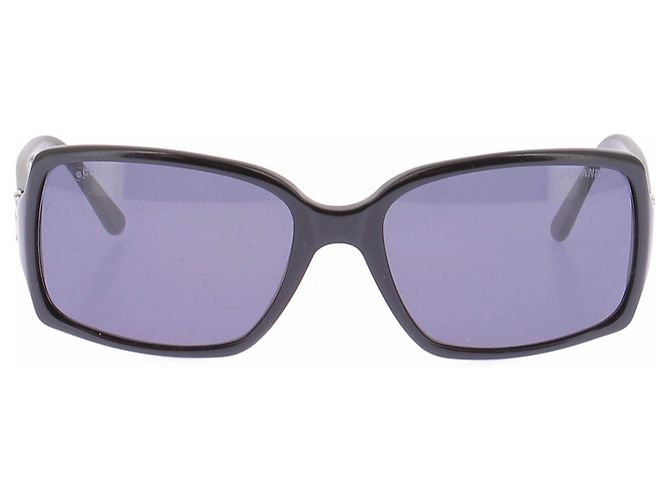 Chanel Óculos de sol pretos CC prateados - vista 2