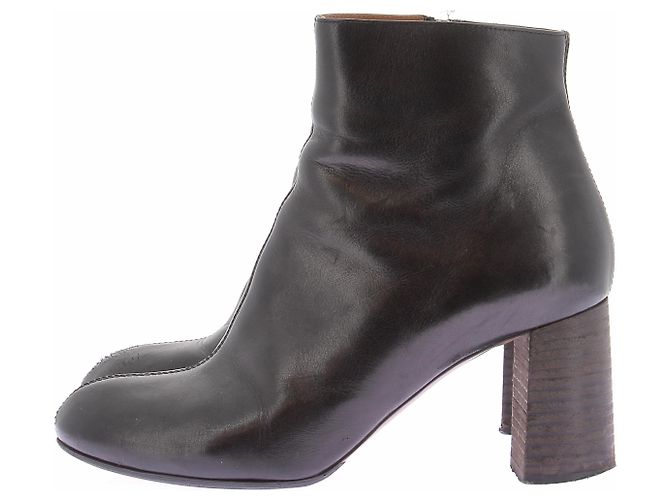 Chloé Schwarze Leder-Boots - Ansicht 3